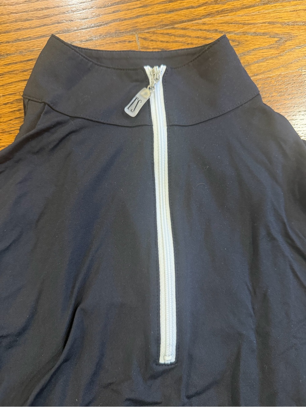 The Tailored Sportsman Black Long Sleeve Top with White Zip